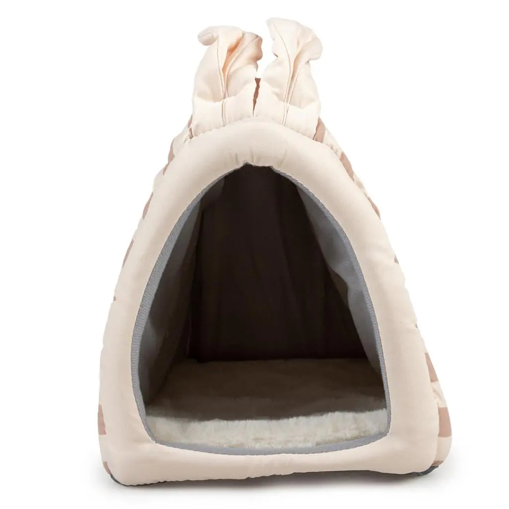 Duvo+ Striped Rabbit House Plush 23x32x30cm, Multicolour