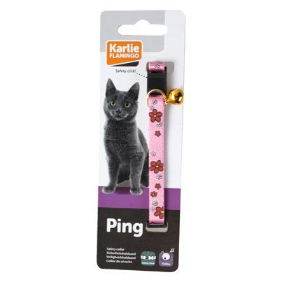 Flamingo Ziggie Flower Pink Cat Collar  - Pink