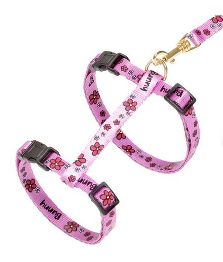 Flamingo Ziggi Flower Cat Harness & Leash 20-35cm 10mm -