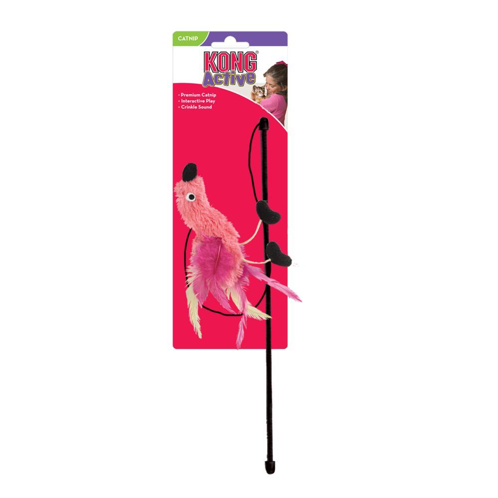 Kong Active Feather Teaser Wand Cat Toy -