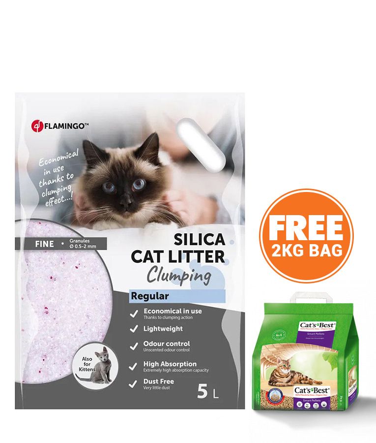 Flamingo Silica Fine Regular Clumping Cat Litter  - 5L