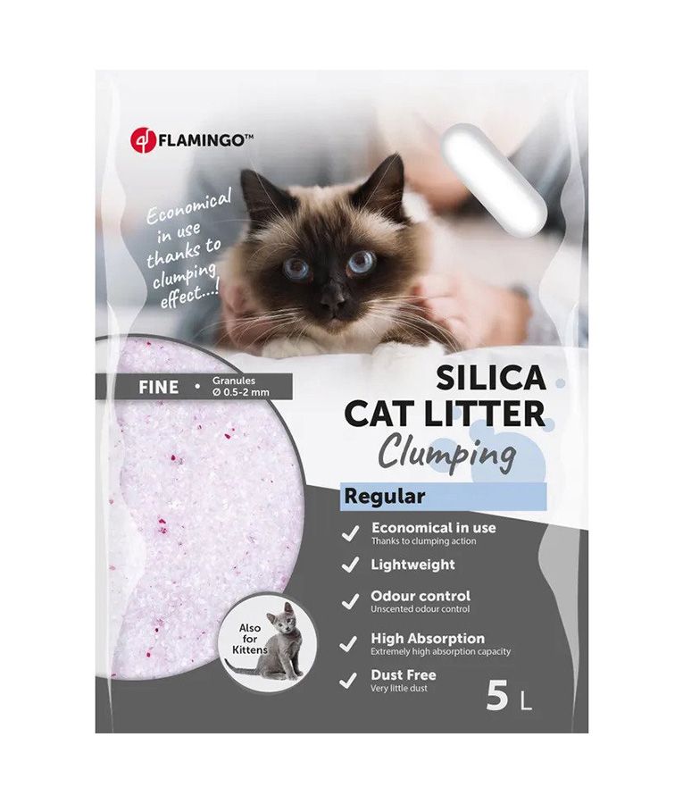 Flamingo Silica Fine Regular Clumping Cat Litter  - 5L