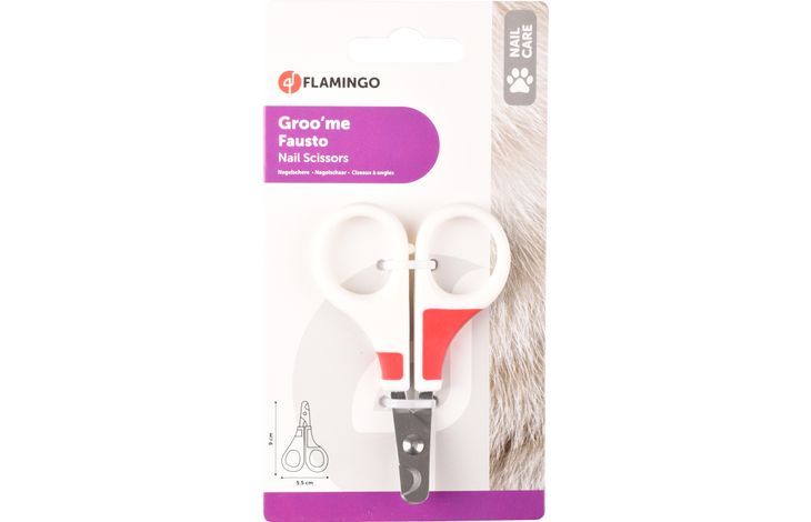 Flamingo Groo'Me Fausto Cat Nail Scissors White/Red -