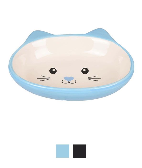 Flamingo Isa Ceramic Cat Bowl - BLACK