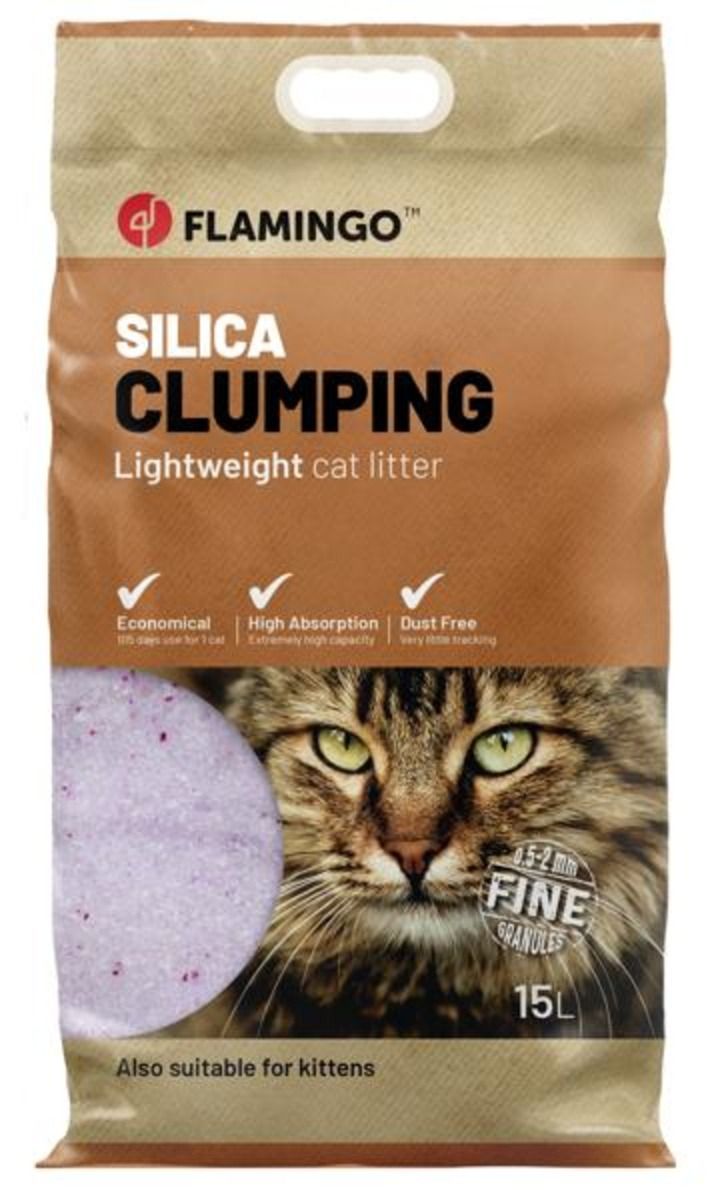 Flamingo Silica Fine Grains Clumping Lightweight Cat Litter - 15L
