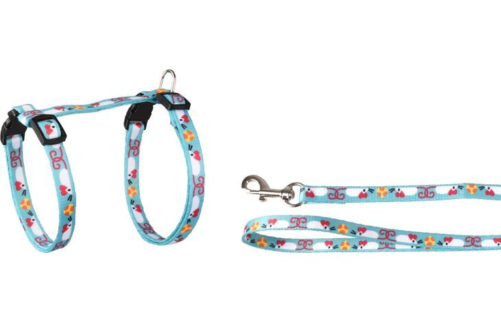 Flamingo Arwen Mouse Print Cat Harness & Leash 20-35cm 10mm -