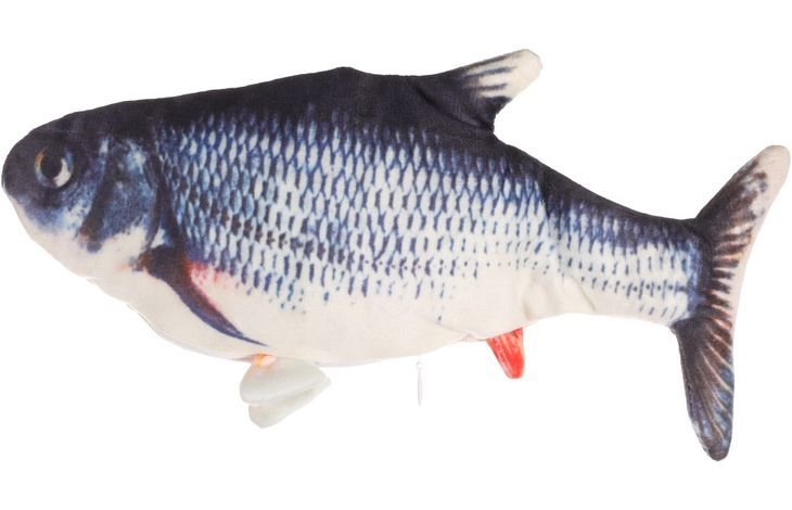 Flamingo Flounder Moving Fish Electronic Cat Toy 29cm - Grey