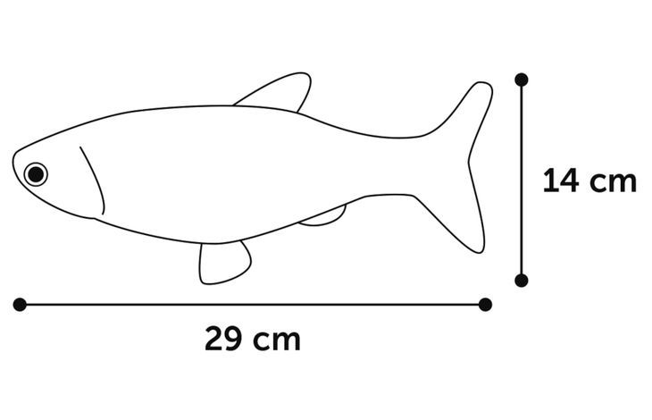 Flamingo Flounder Moving Fish Electronic Cat Toy 29cm - Grey