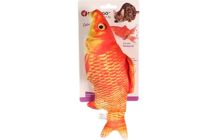 Flamingo Flounder Moving Fish Electronic Cat Toy 29cm - Orange