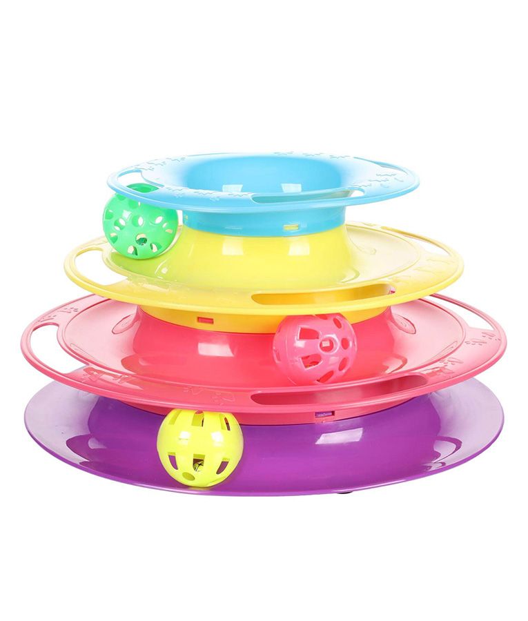 Flamingo Bagera Ball Track Tower Cat Toy -