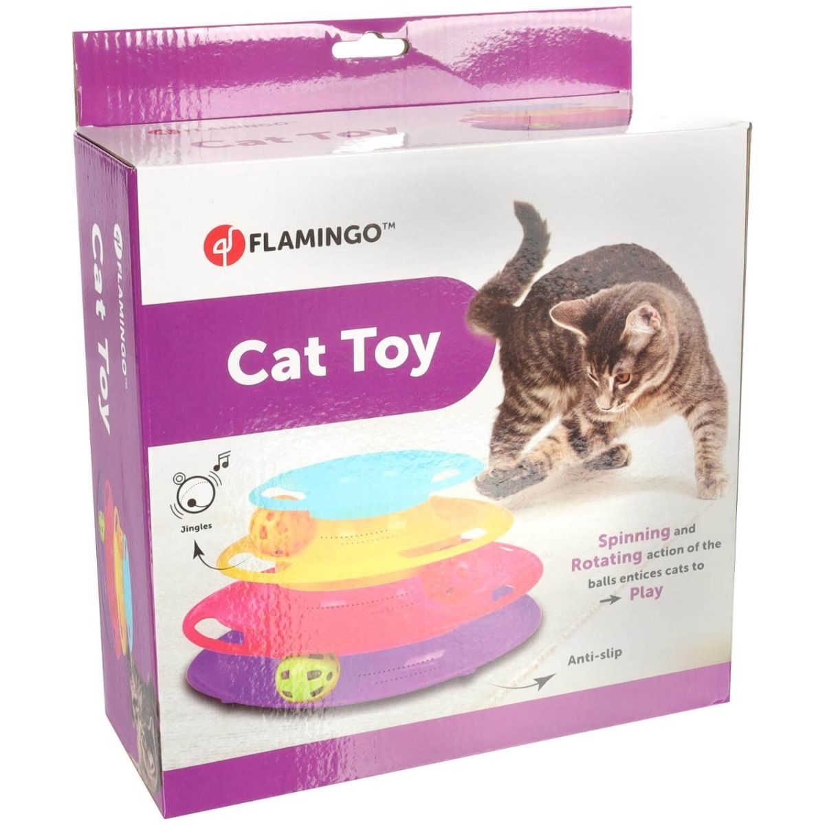 Flamingo Bagera Ball Track Tower Cat Toy -