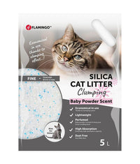 Thumbnail for Flamingo Silica Fine Baby Powder Scent Clumping Cat Litter - 17L