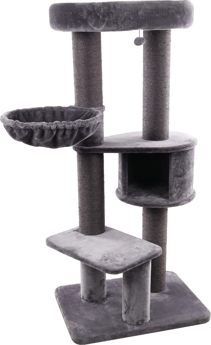Flamingo Eiko Grey Cat Scratching Tree 100x73.5x164cm - Grey