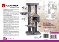 Thumbnail for Flamingo Eiko Grey Cat Scratching Tree 100x73.5x164cm - Grey