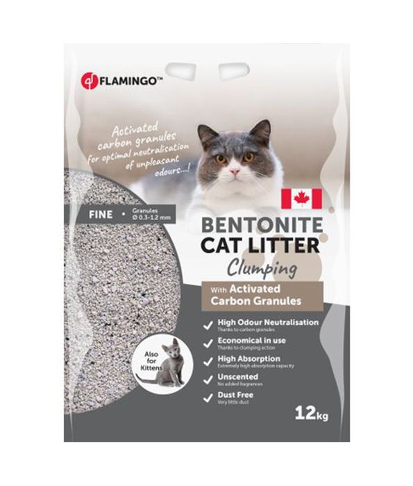 Flamingo Bentonite Activated Carbon Granules Clumping Cat Litter - 12kg