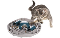 Thumbnail for Flamingo Puzzle Feeder Hanto Interactive Cat Toy Grey/Blue 28.5x7cm -