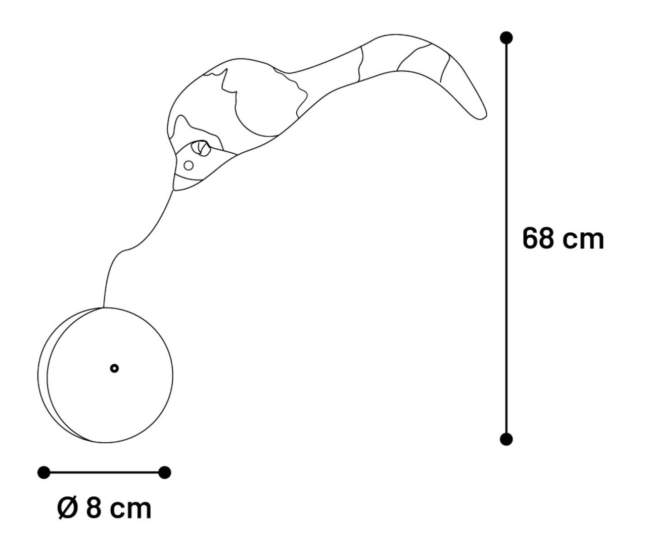 Flamingo Boula Moving Ball with Mouse Grey Electronic Cat Toy - Grey 8cm