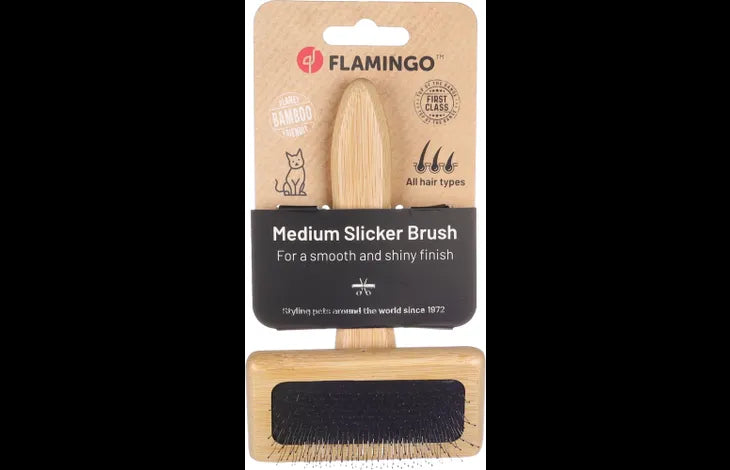 Flamingo Slicker Brush Babu Smooth & Shiny Cat Brush - Medium