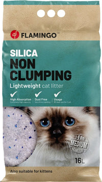 Flamingo Silica Medium Grains Non Clumping Lightweight Cat Litter - 16L