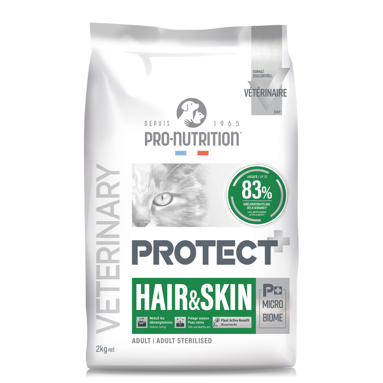 Pro nutrition Protect Hair & Skin-Cat Food For Adult Cats 2kg