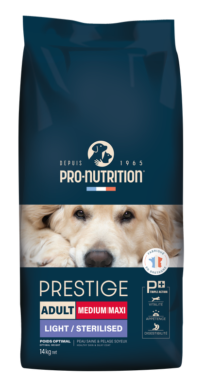 Pro nutrition Prestige Dog Adult Medium/Maxi-Light Sterlised-14kg