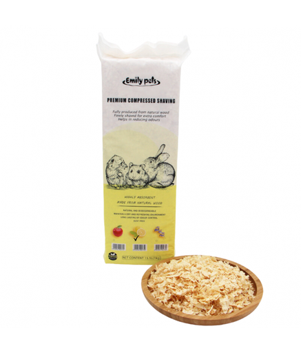 Emily Pets Premium Compressed Wood Shaving 15.5L[Flavor - Lemon]