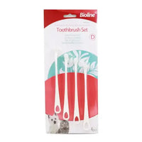 Thumbnail for Bioline Toothbrush Set For Cats & Puppy 4 Pcs[Count - 4, Length - 15.5cm]