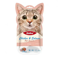 Thumbnail for Bioline Cat Treats - 5x15g[Flavor - Chicken & Salmon]