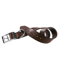 Thumbnail for Ferplast VIP C Bull Leather Dog Collar[Color - Brown, Dimension - 37-45cm x 25mm]