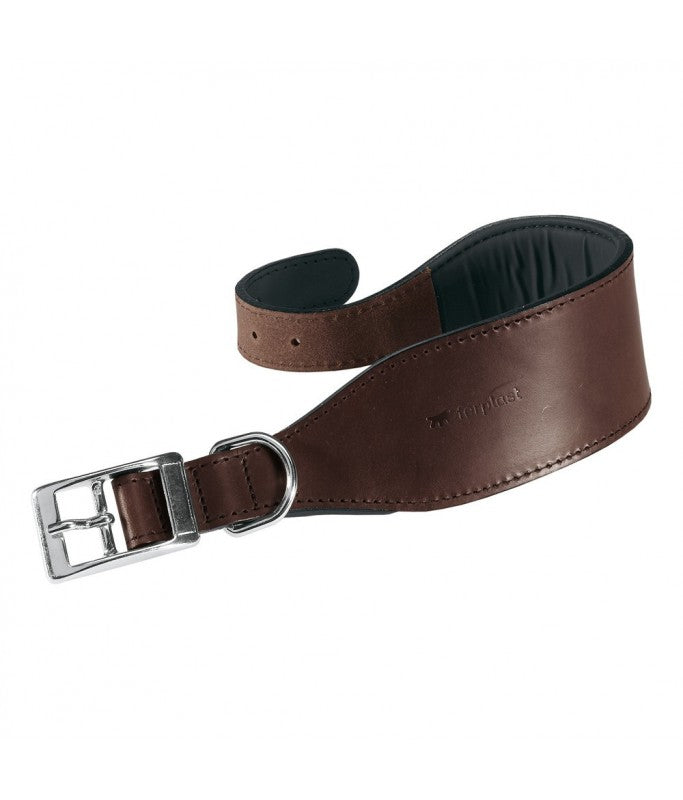Ferplast VIP CW Bull Leather Dog Collar[Color - Brown, Dimension - 40-46cm x 25mm]