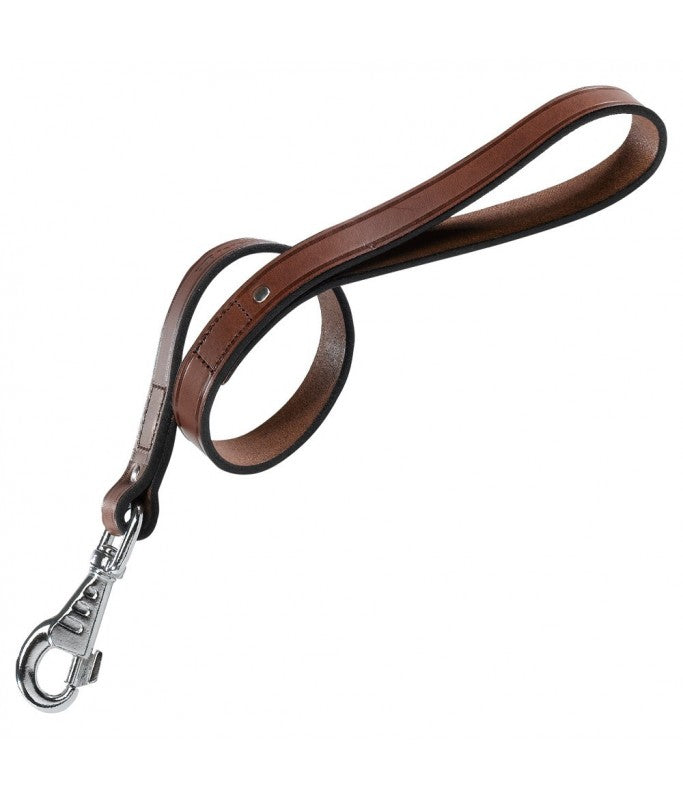 Ferplast VIP GM Bull Leather Dog Short Leash[Color - Brown, Dimension - 20mm x L 40cm]