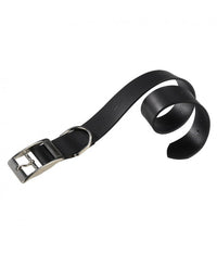 Ferplast Natural C Leather Dog Collar[Color - Black, Dimension - 27-35cm x 15mm]