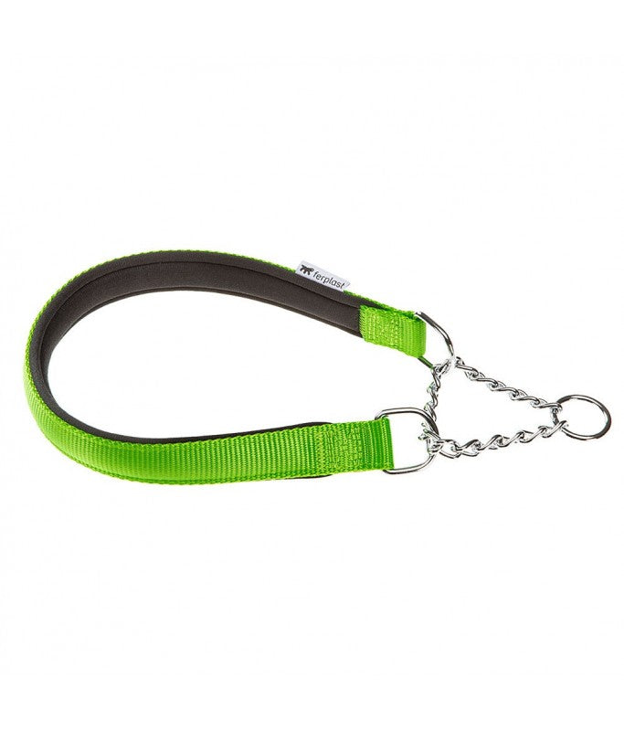 Ferplast Daytona CSS Semi - Pull - Out Collar With Soft Padding[Color - Green, Dimension - 40cm x 15mm]