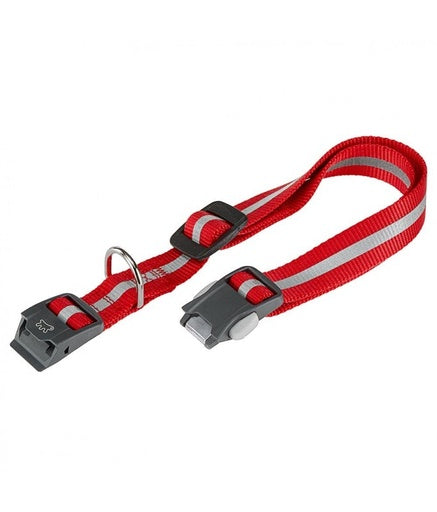 Ferplast Club Reflex C - Reflective dog leash complete with magnetic clasp - Black / Blue / Red[Color - Maroon, Dimension - 30 x 44cm x 15mm]