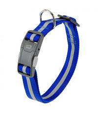 Ferplast Club Reflex C - Reflective dog leash complete with magnetic clasp - Black / Blue / Red[Color - Blue, Dimension - 45 x 70cm x 25mm]