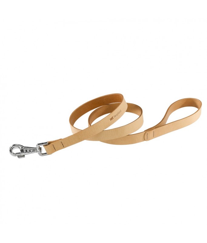 Ferplast Natural G Leather Dog Leash[Color - Beige, Dimension - 20mm x L 180cm]