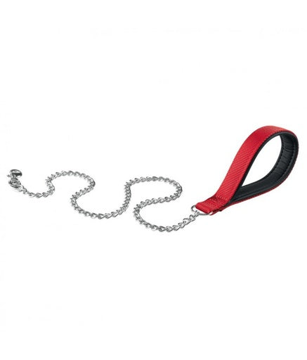 Ferplast Daytona GM Chrome Leash[Color - Red, Dimension - 25mm x L 100cm]