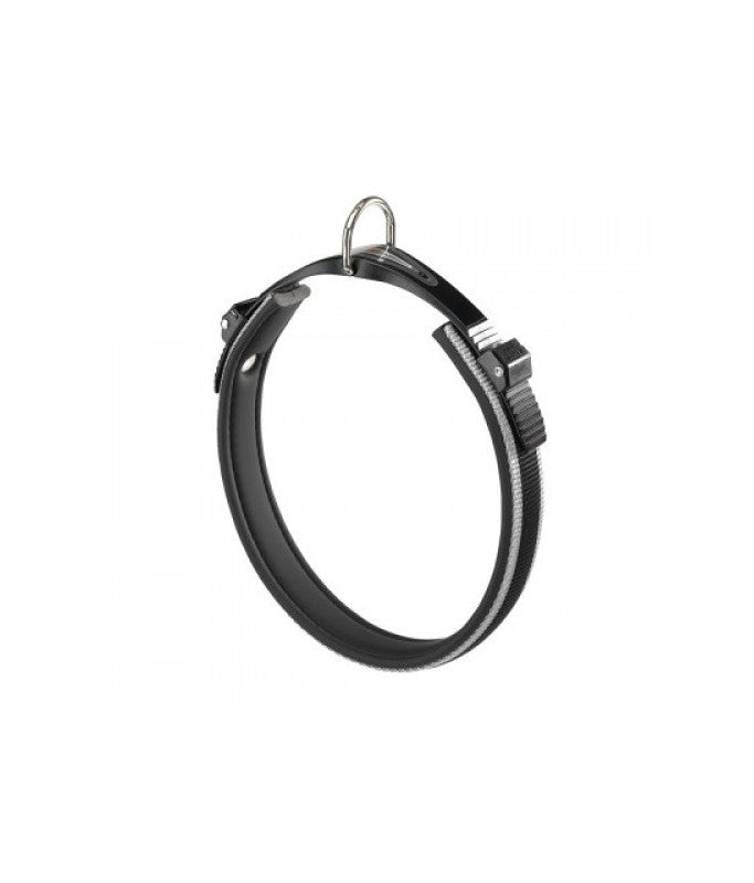 Ferplast Ergocomfort Dog Collar with micro-regulating system[Color - Grey, Dimension - 25-33cm x 15mm]