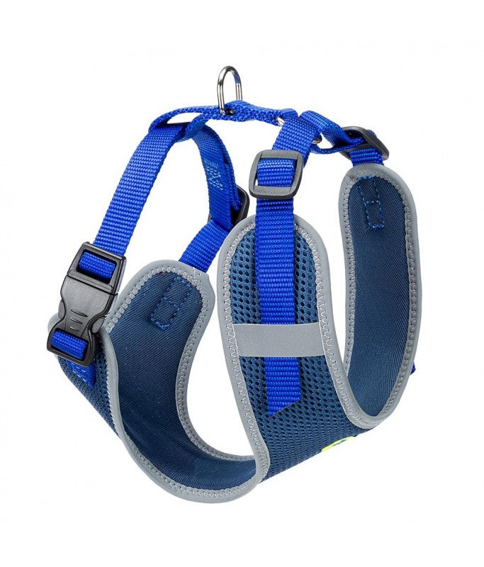 Ferplast Nikita PM Technical Harness In Breathable Nylon[Color - Blue, Dimension - 19-26 x 28-40cm x 10mm, Size - XS]