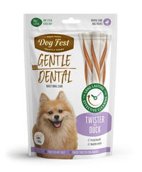 Thumbnail for Dog Fest Dental Treats For Adult Dogs -Twister - Duck 80g (9cm)