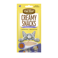 Thumbnail for Cat Fest Creamy Snacks-Duck With Caviar 4x10g