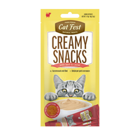 Thumbnail for Cat Fest Creamy Snacks-Beef With Caviar 4x10g