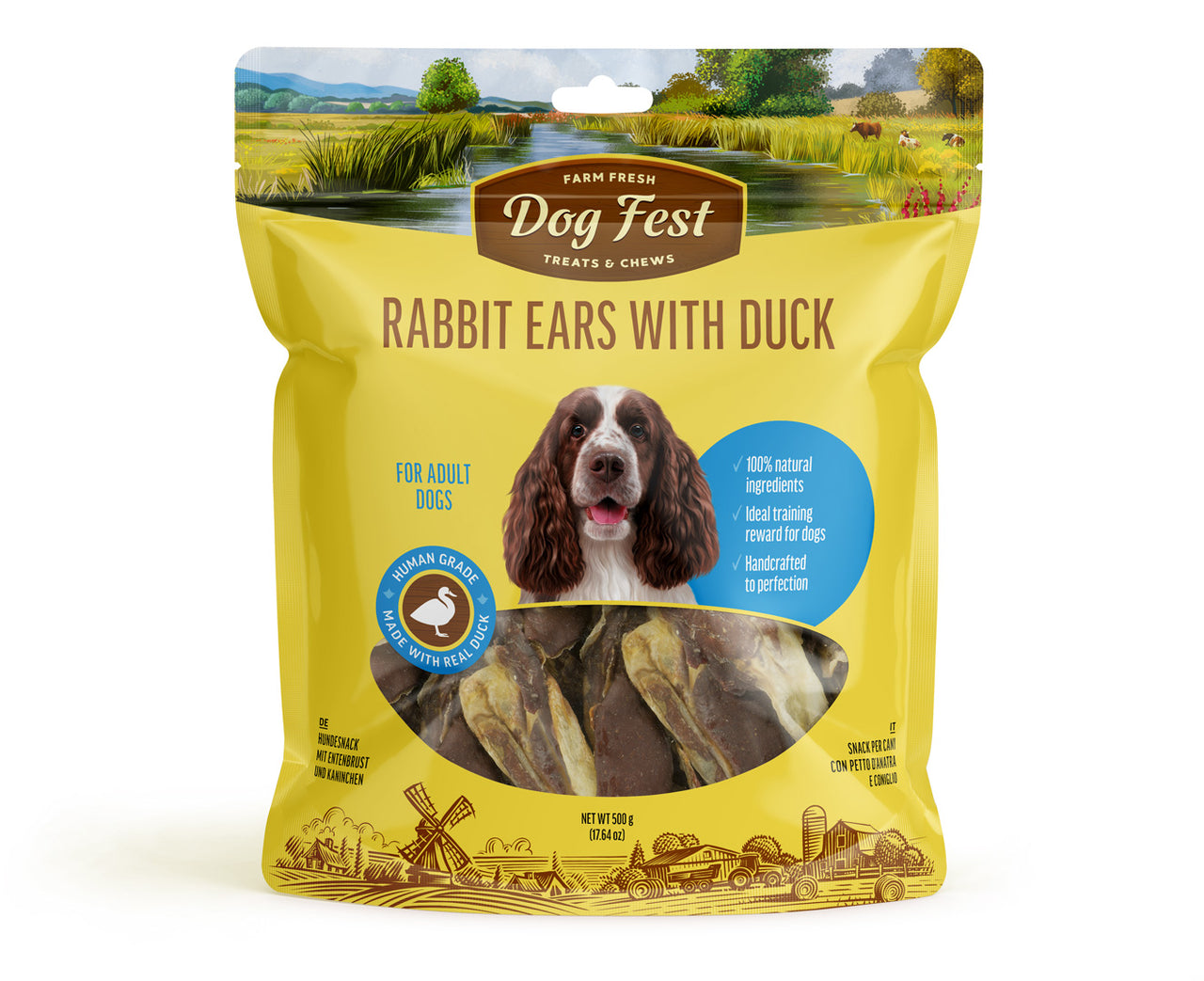 Dog Fest Rabbit Ears With Duck For Adult Dogs - 500g