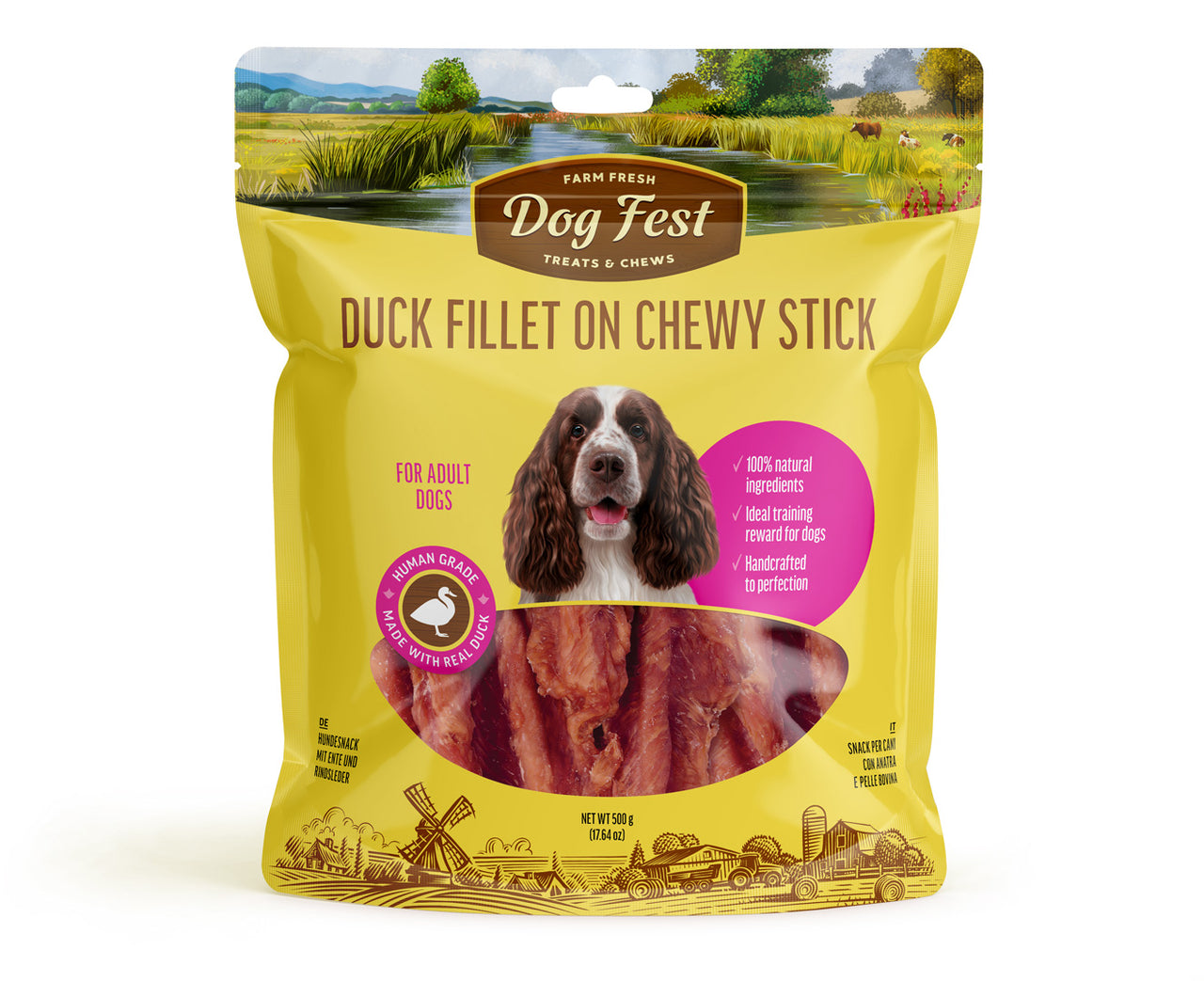 Dog Fest Duck Fillet On Chewy Stick For Adult Dogs - 500g