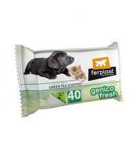 Thumbnail for Ferplast Genico Fresh Wet cleaning Wipes[Count - 40, Dimension - 20 x 30cm, Flavor - Green Tea]