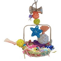 Thumbnail for Vanpet Flowervase With Star and Sphere Natural Bird Toy 25x14x13cm-BTLB01148