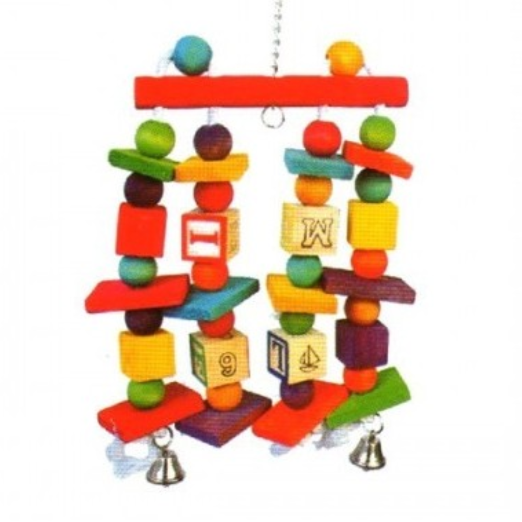 VanPet Hanging Toy For Big Birds With Bells 17.7"