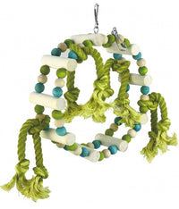 Thumbnail for Pado Green Round Lader Hanging Bird Toy - 6x1.8x18 cm