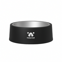 Thumbnail for Pawgether 304 Stainless Steel Anti Slip Pet Bowl - 3S Series- 19x19x6.9cm-Black