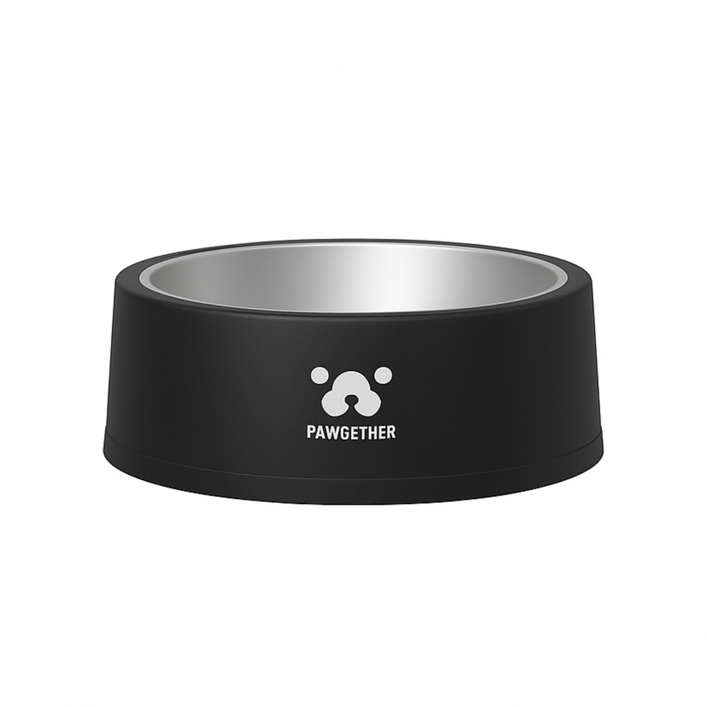 Pawgether 304 Stainless Steel Anti Slip Pet Bowl - 3S Series- 19x19x6.9cm-Black